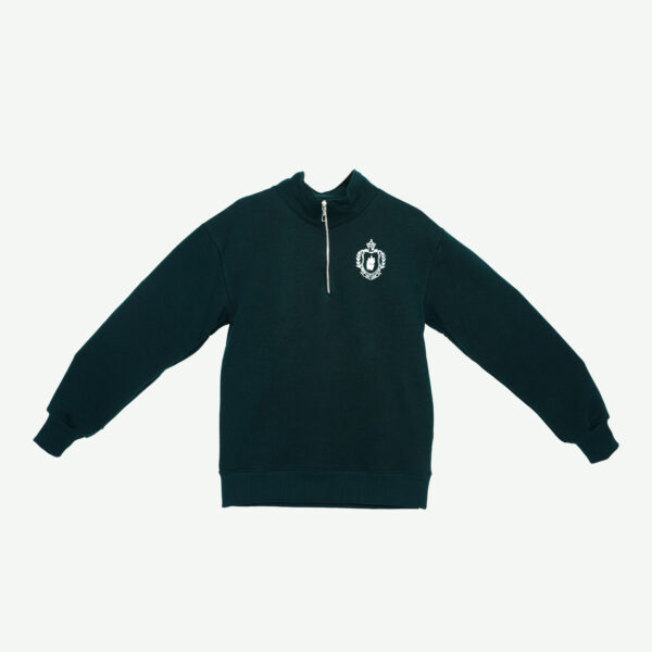 SWEATER MOCK NECK ZIPPER GREEN