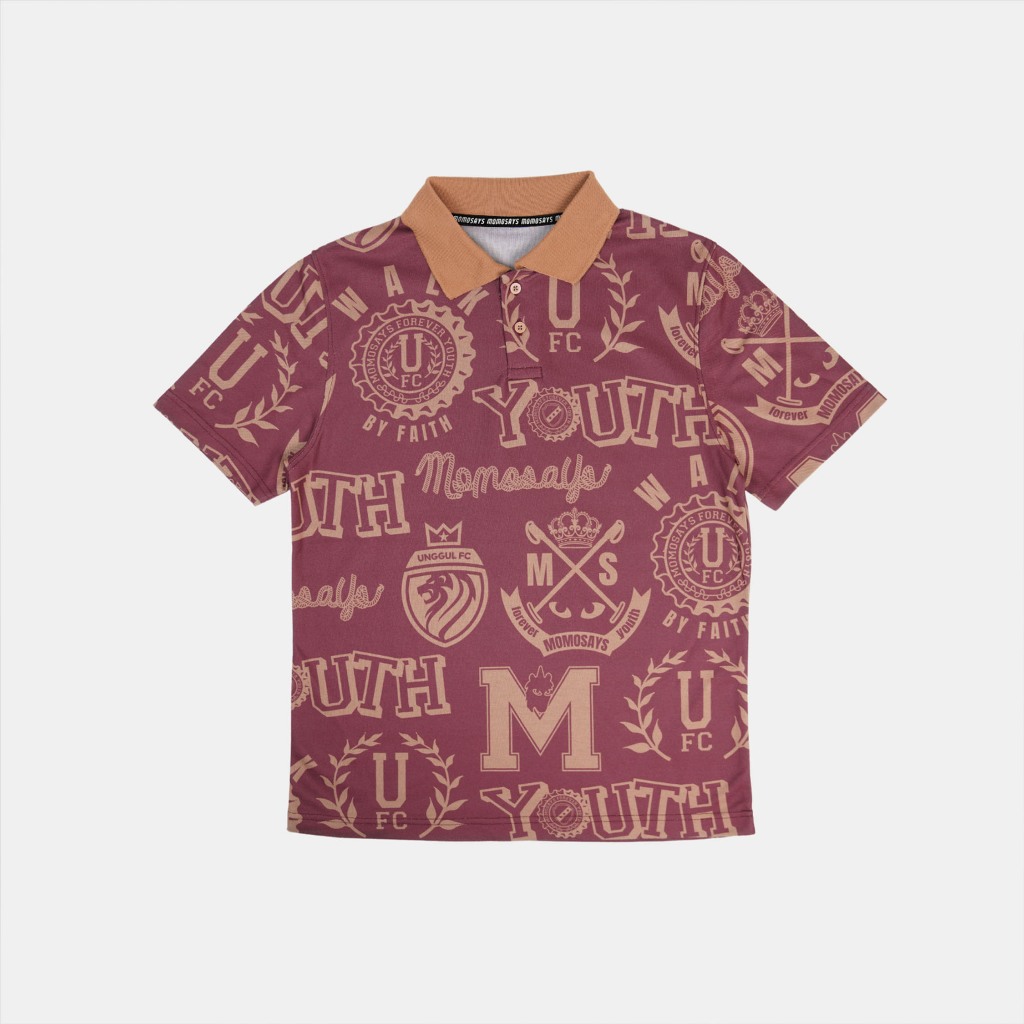 KAOS PRINTED POLO MAROON