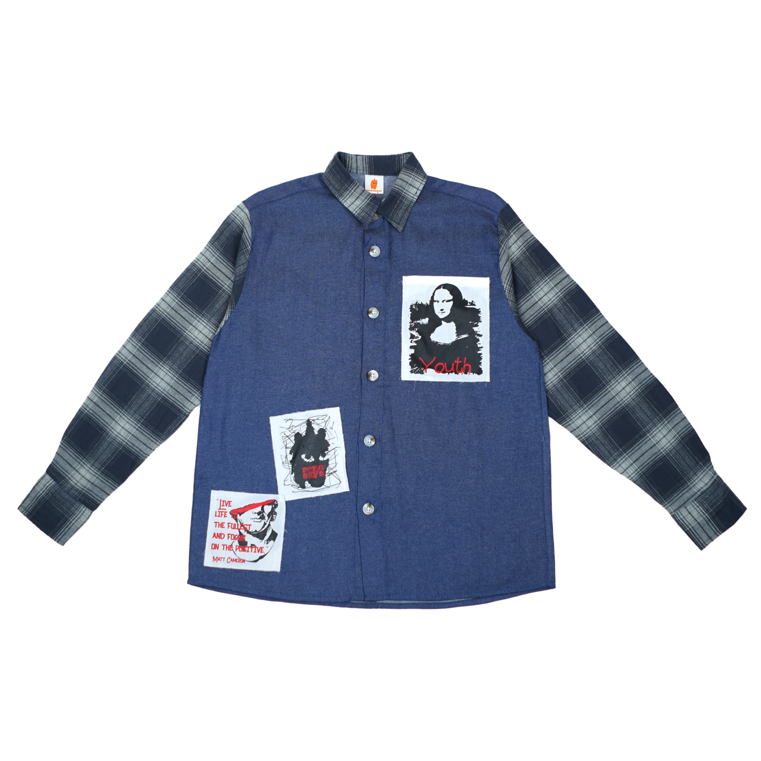 DENIM SLEEVE FLANEL SHIRT MONALISA