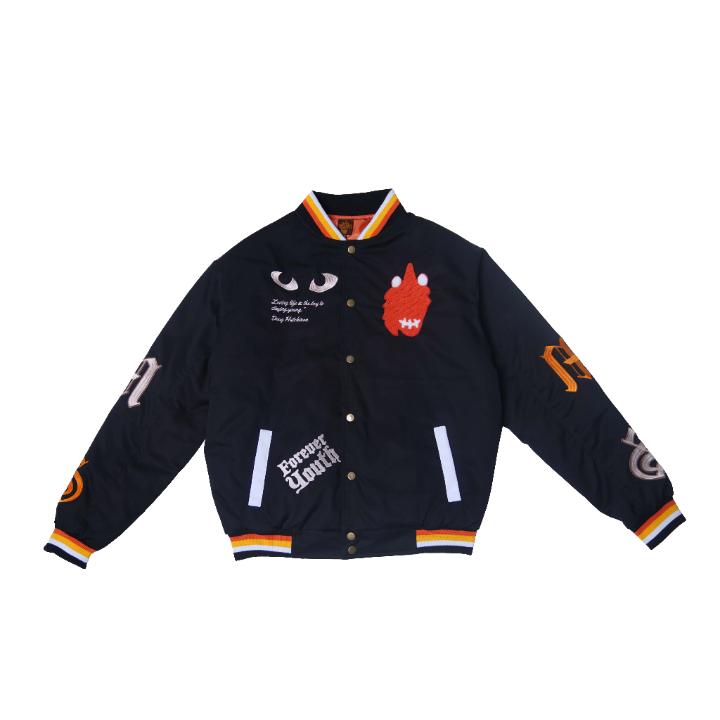 JAKET VARSITY HITAM RACER