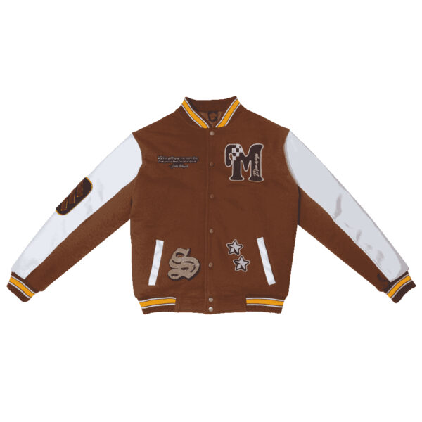 JAKET VARSITY COKLAT RETRO