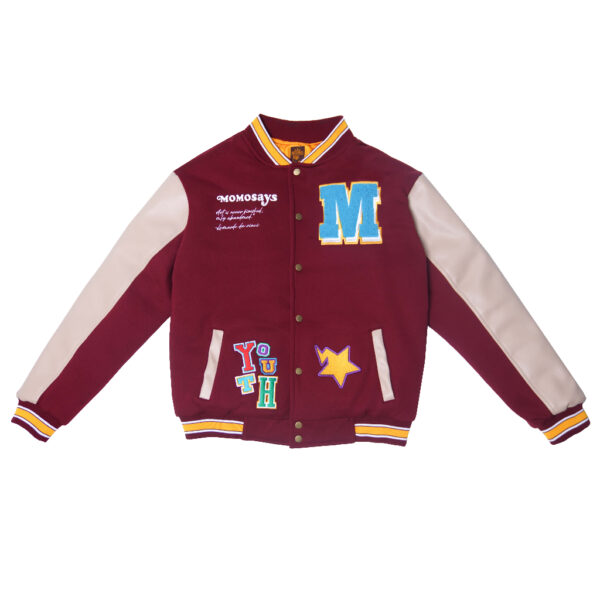 JAKET VARSITY MERAH MAROON URBAN