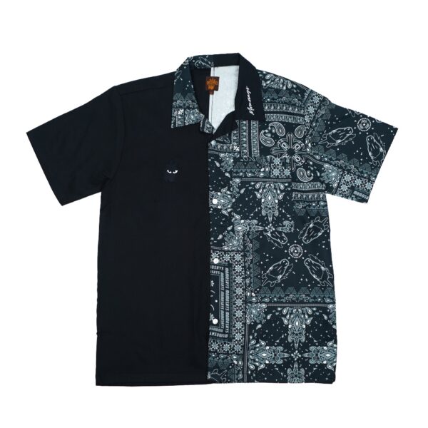BANDANA SHIRT PRINTED DOUBLE COLOR BLACK
