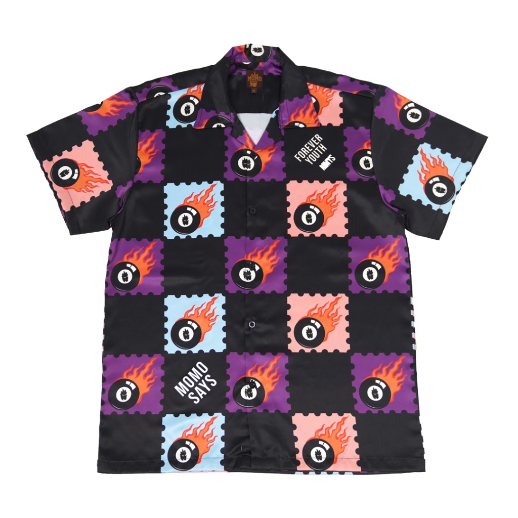 PRINTED SHIRT BILLIARD BLACK PURPLE MOMOSAYS COLLECTION VOL 11