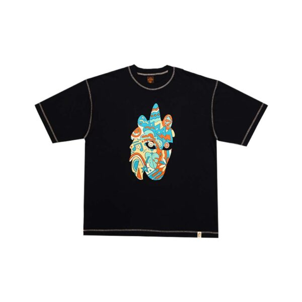 OVERSIZED T-SHIRT BLACK YELLOW STITCH MOMOSAYS COLLECTION VOL 12
