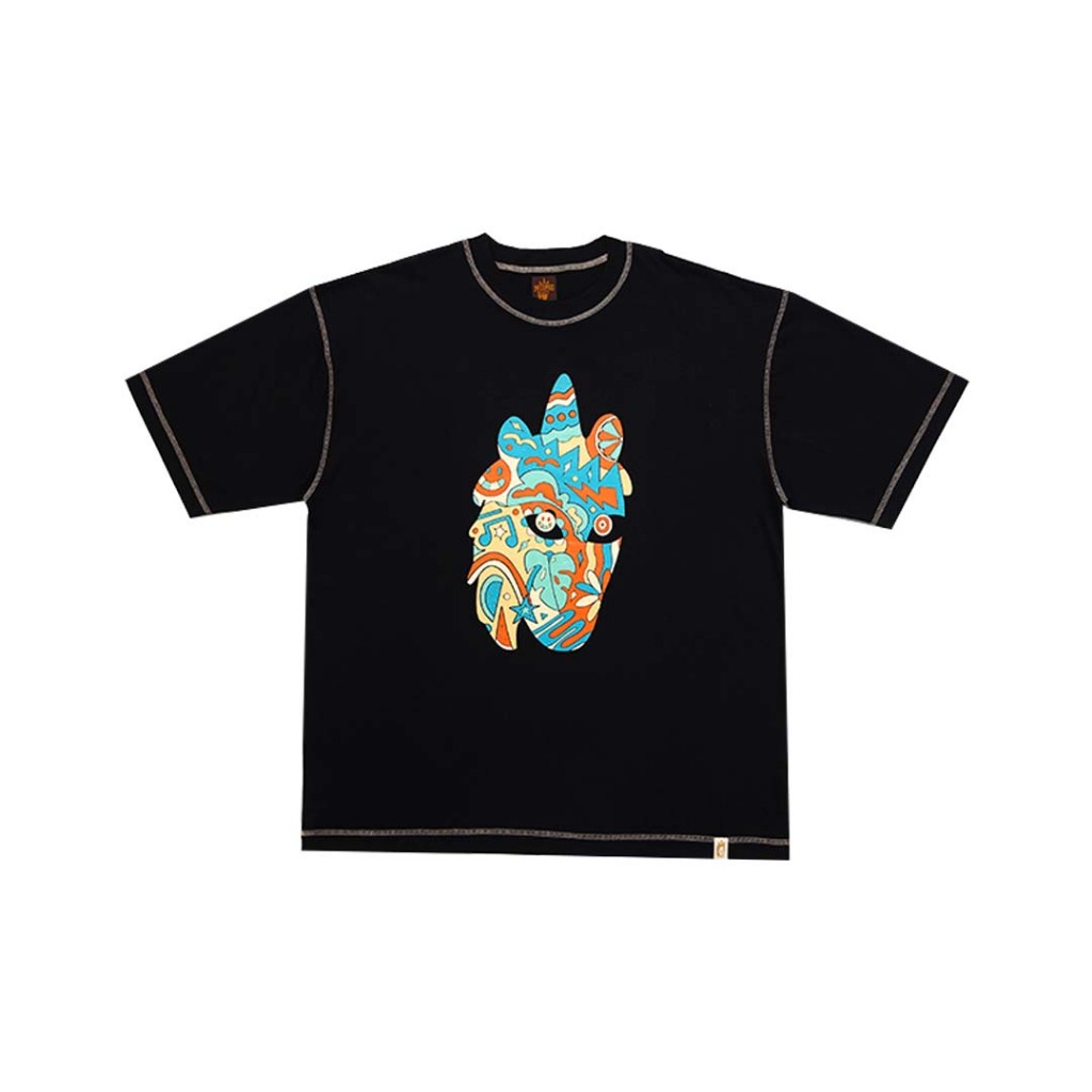 OVERSIZED T-SHIRT BLACK YELLOW STITCH MOMOSAYS COLLECTION VOL 12