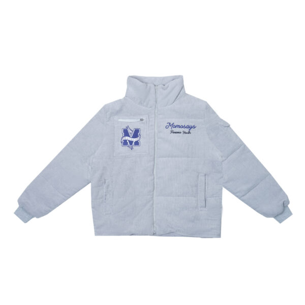 CORDUROY LIGHT GREY "MOMOSAYS FOREVER YOUTH" JACKET