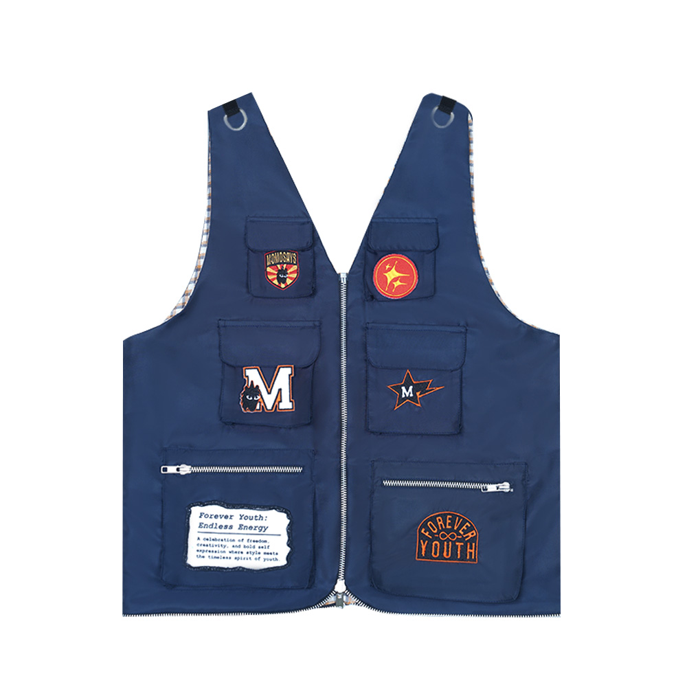 MOMOSAYS REVERSIBLE TOTE VEST NAVY